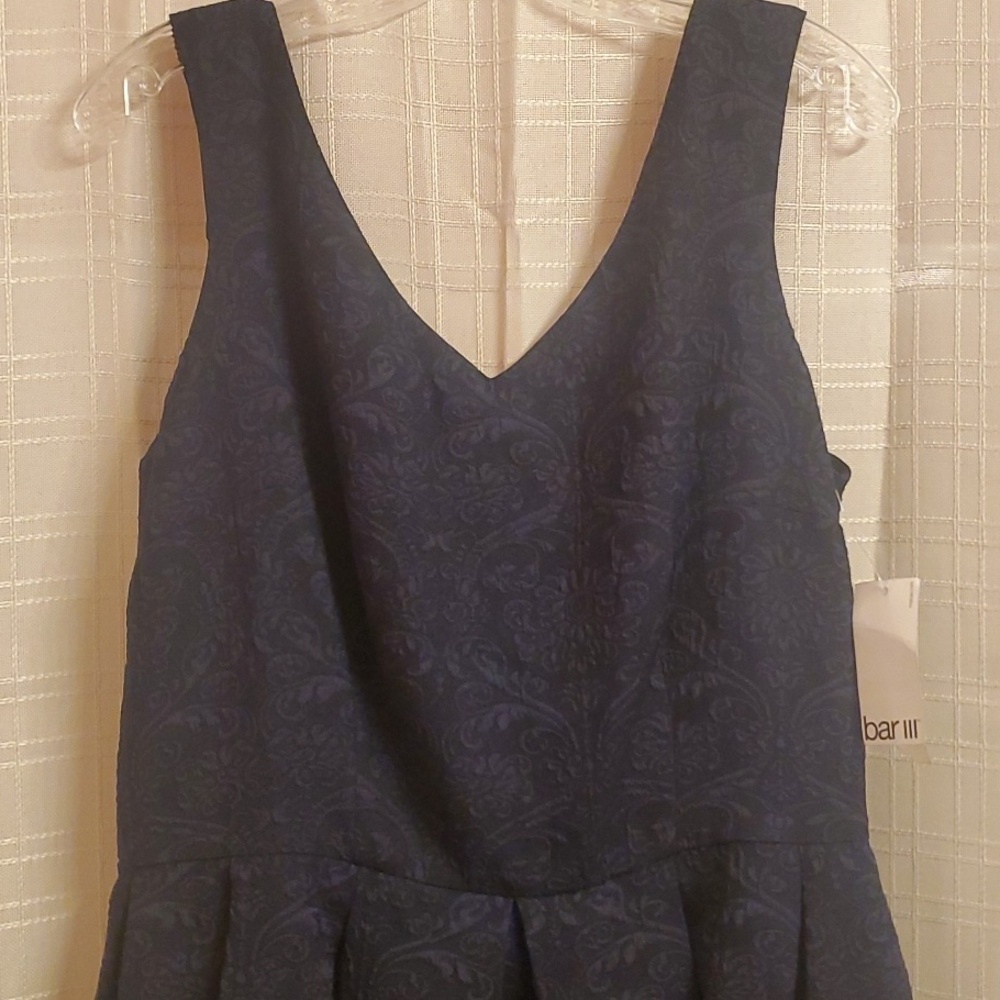 Bar III Navy DRESS WOMENS SIZE XXL Blue Pleated Skirt Lightweight Sleeveless - Picture 6 of 16